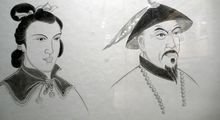 刘春霖(右)和名女状元--傅善祥画像