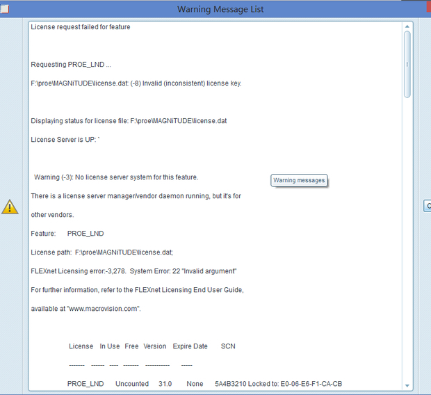 请问proe5.0安装后打开自动关闭(弹出下面窗口