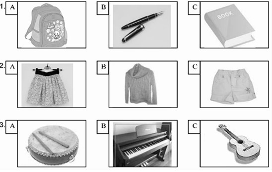 根据听到的内容,选择相应的图片。 1._2.__360