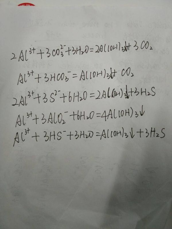 高中化学,求写下列离子双水解反应离子方程式